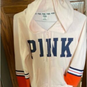 Detroit Tiger PINK Victorias Secret Hooded Full Zip Women s M